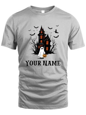 Custom T-Shirt Haunted House Ghost – Personalized Halloween Name Shirt
